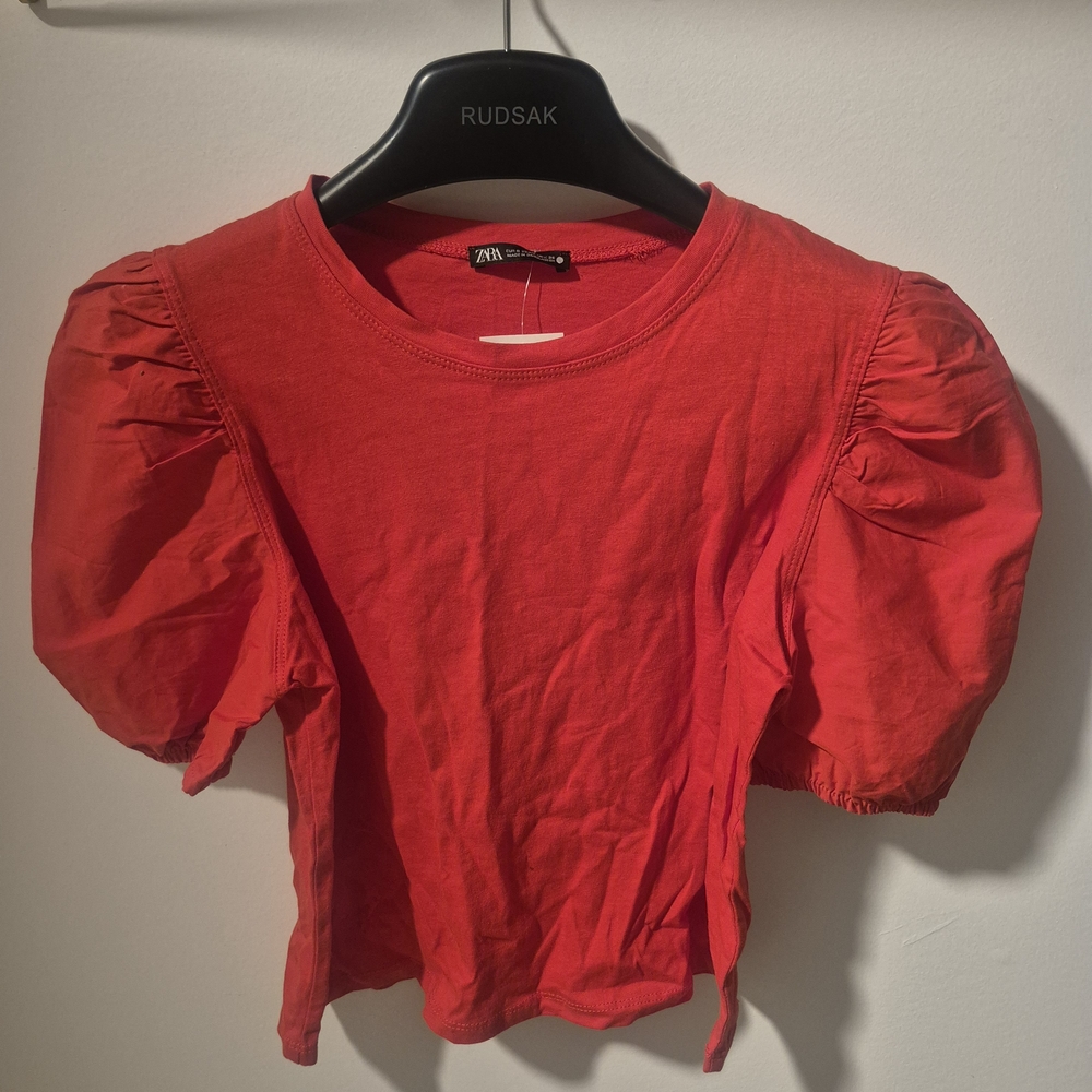 Red Puff Sleeve Top